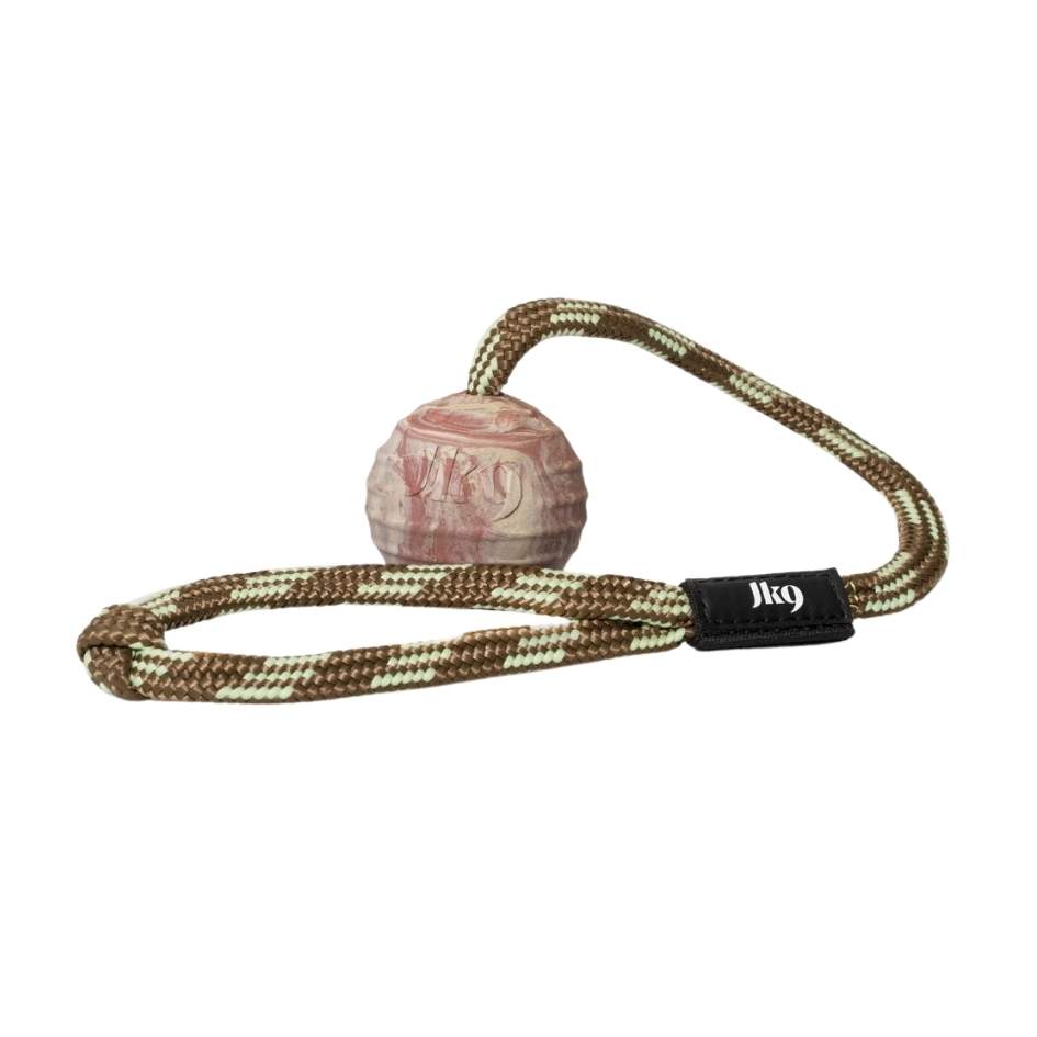 Julius K9 IDC gummiboll med rep - Handtag (60mm)